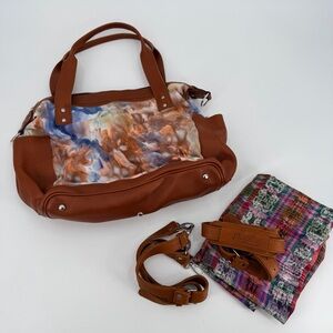 Little Guatemala large custom tie dye bag brown leather